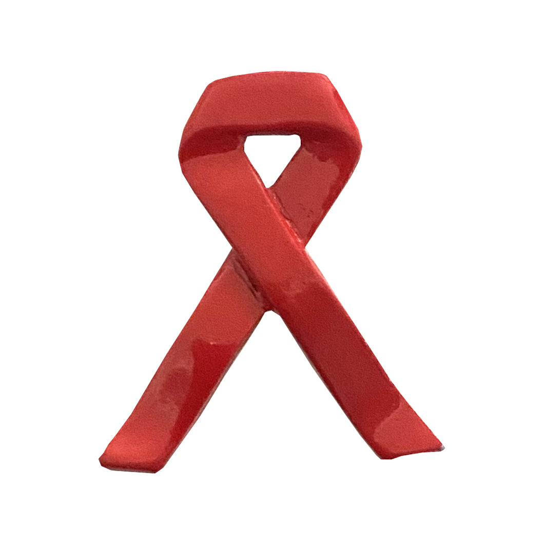 Vintage Aids Awareness Ribbon Enamel Pin