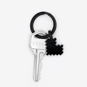 Black Pixel Heart Keychain