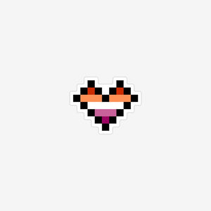 Lesbian Pixel Heart Sticker