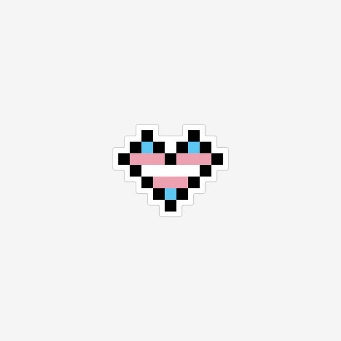 Trans Pixel Heart Sticker