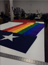 Load image into Gallery viewer, Hand-sewn Texas Rainbow Pride Flag