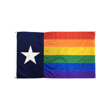 Load image into Gallery viewer, Hand-sewn Texas Rainbow Pride Flag